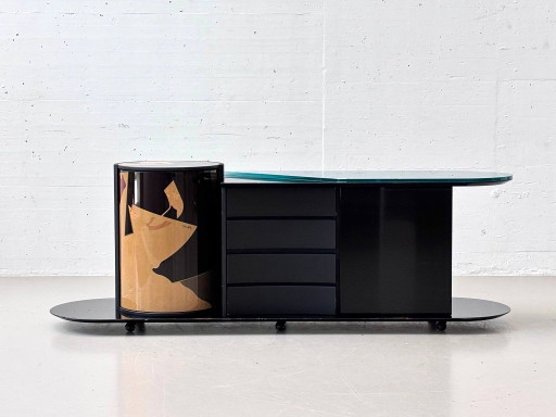Meuble bar postmoderne de Carlo Malnati, Italie, 1990 – dressoirs, Wood
