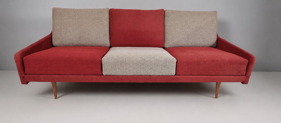Vintage Fabric Sofa, 1970s – 3-5 seaters, Textile, Wood (photo 4 of 8)