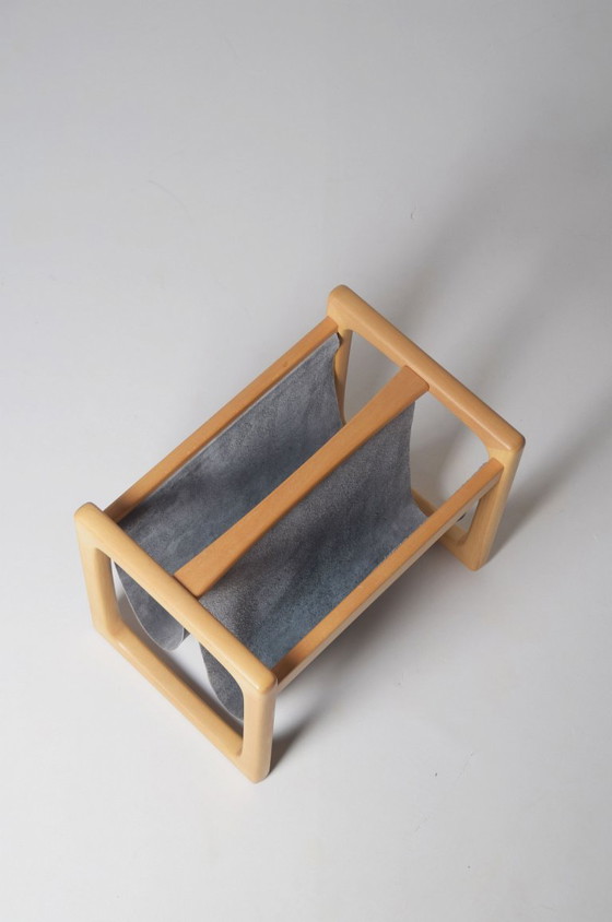Portariviste danese disegnato da Aksel Kjersgaard, anni '60 – Leather, Wood (photo 6 of 6)
