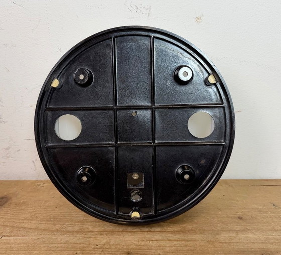 Image 1 of Industriële bakelieten wand- of plafondlamp met melkglas, jaren 1950