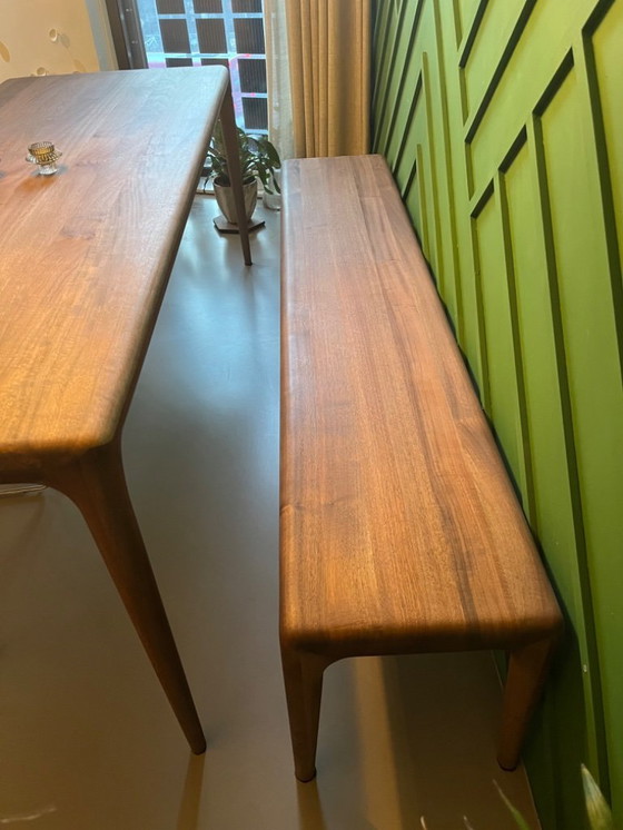 Image 1 of Banc artisanal en latus 200 cm l x 40 cm p x 45 cm h