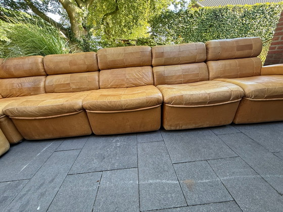 Divano vintage modulare in pelle a 6 pezzi – Divani modulari, Legno (photo 7 of 15)