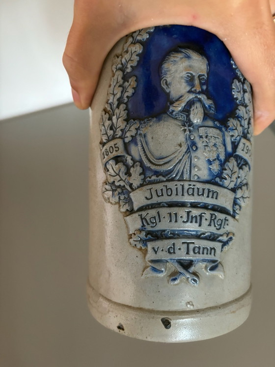 Boccale da birra tedesco da collezione, da 1 litro, Accessori da tavola, Ceramica, Grigio (foto 10 di 10)