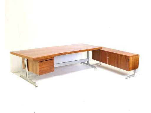 Large Exclusive Vintage Rosewood Corner Desk From Voko Made In The 1960s