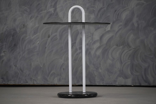 Table basse vintage avec base en marbre par Vico Magistretti pour Cattelan, Italie 1980