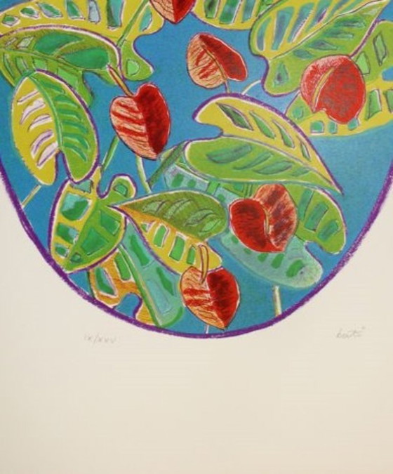 Image 1 of Alberto Berti „Flower 02“ – Handsignierte und nummerierte Lithografie