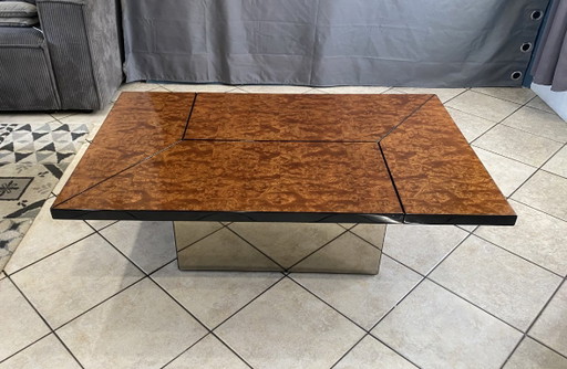 Elm Burl Bar Coffee Table by Paul Michel for Roche Bobois Vintage 1980