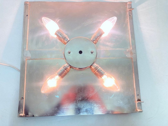 Image 1 of Square illuminated wall mirror by Bakalowits 60s design