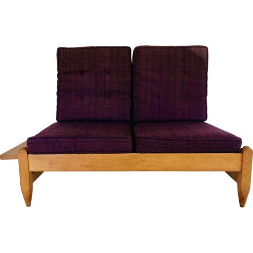 Fauteuil vintage en bois de chêne par Guillerme et Chambron, 1960