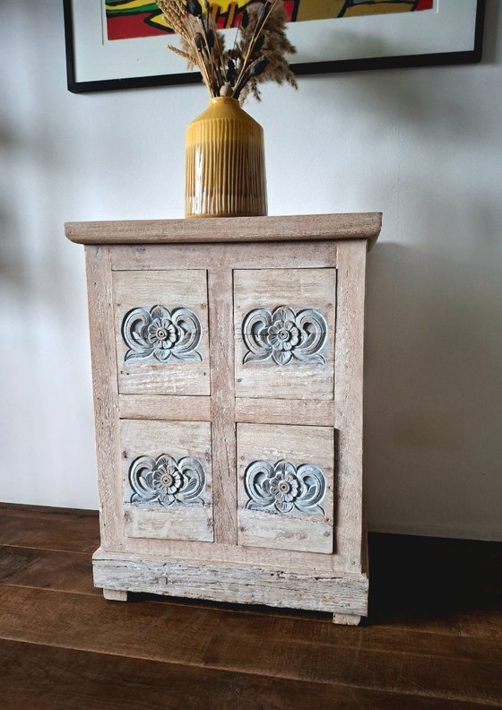 Image 1 of Buffet à 4 tiroirs en bois de teck recyclé