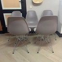5x Vitra Eames DSR design chairs - Grey/Taupe