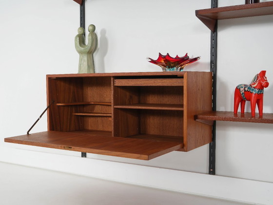 Modulaire stellingen van Kai Kristiansen, teakfineer met zwarte wandrails, Denemarken, jaren 60. (photo 31 of 31)