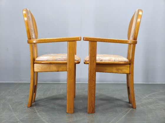 Image 1 of Ensemble de 8 fauteuils de salle à manger en pin de style postmoderne tchèque, années 1970