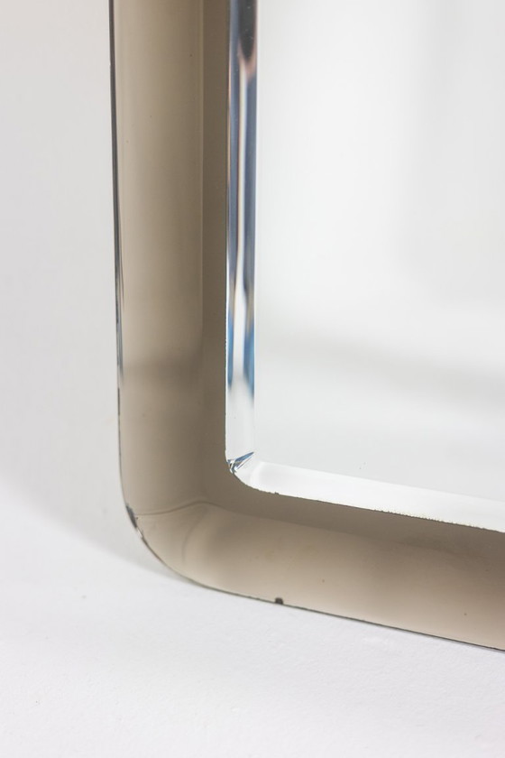Image 1 of Two-tone rectangular mirror with rounded corners. Circa 1950