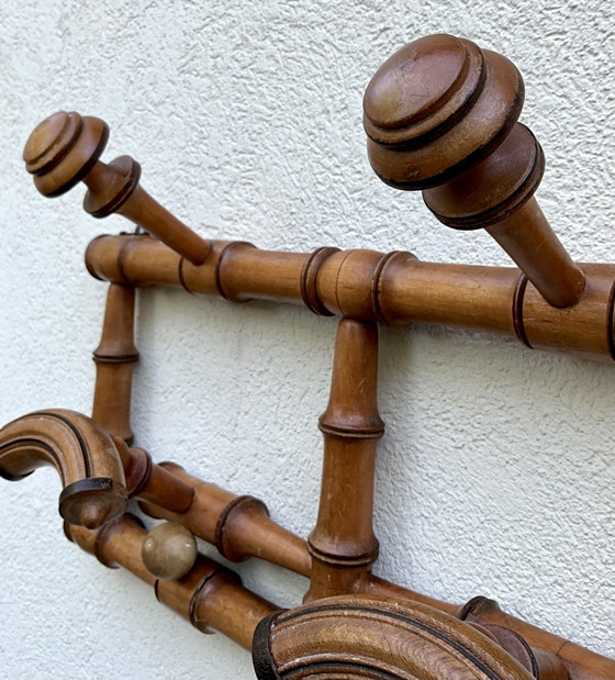 Appendiabiti da parete francese in finto bambù, fine XIX secolo – Wood (photo 6 of 6)