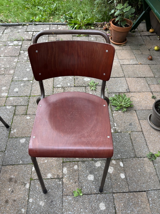 Set von 6 Gispen Stühlen – Esszimmerstühle, Wood, Metal (photo 7 of 10)