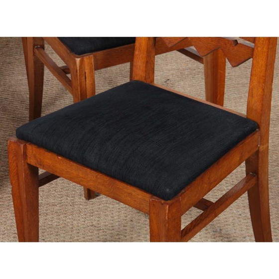 Image 1 of Set of 4 solid oak chairs from the 1950s