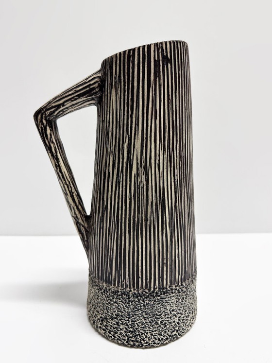 Handbeschilderde set met sinaasappelsap en water. Frankrijk, jaren 60. – Henri Cimal, Glazen & Karaffen (photo 12 of 15)