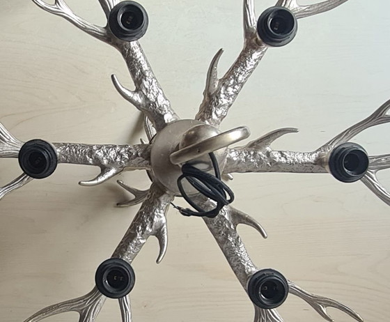 Lampe en bois de cerf Colmore by Diga. RARE!, Luminaires, Aluminium, Noir (photo 10 sur 13)