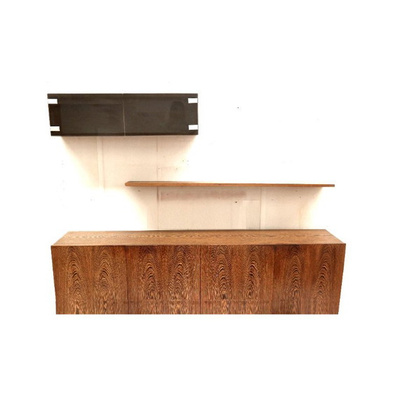 Image 1 of Vintage Wengé hangend dressoir van Banz Bord gemaakt in de jaren ’70