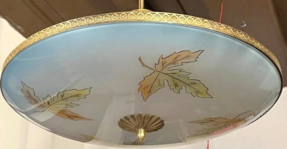 Image 1 of Rara lámpara colgante de diseño italiano / Pietro Chiesa para Fontana arte