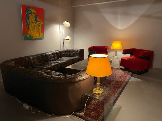 Complete Vintage Design Living Room, Exclusive Interior Setting, de Sede, Modular sofas, Leather, Brown (photo 2 of 15)