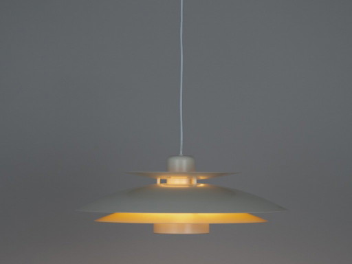 Lampada a sospensione vintage danese a forma di corno, risalente agli anni '80.