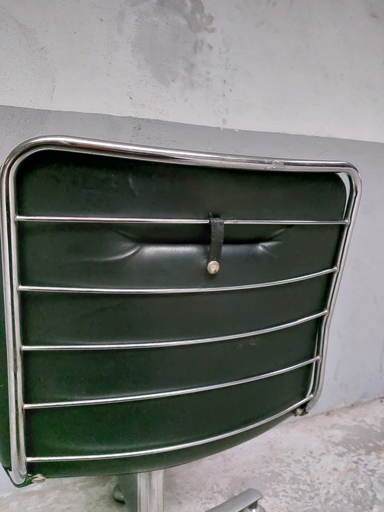 Image 1 of Sedia da scrivania Swissform in cromo e pelle nera di Sitag, anni '70