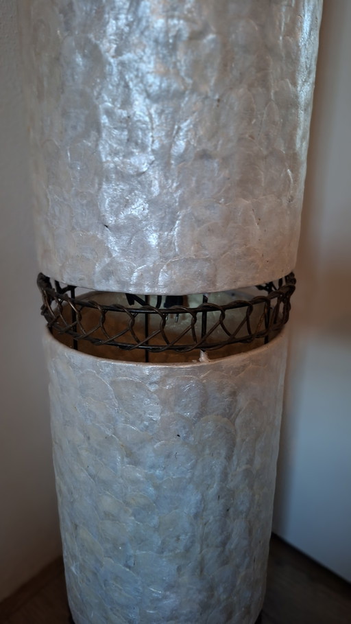 Lampadaire Ellipse vintage avec motif en nacre