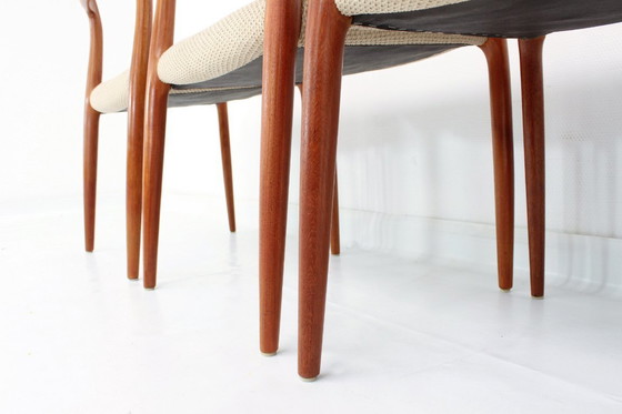 Image 1 of als nieuw, Set van 4 Niels O. Møller by J.L. Møllers, Model 78 Vintage Teak Deense Eetkamerstoelen, nieuwe bekleding, RP. 5160,-
