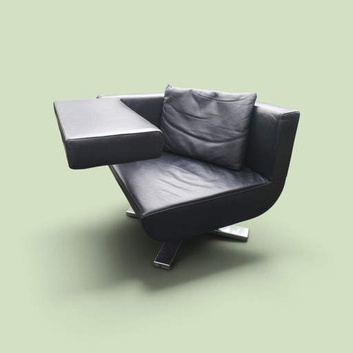 Fauteuil Jori Chillap – Prix Red Dot, cuir noir, excellent état