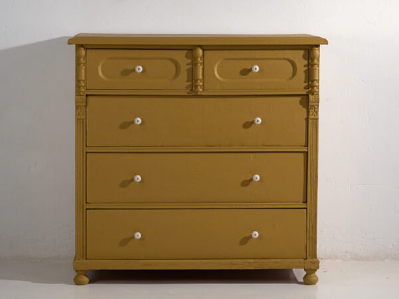 Large antique mustard chest of drawers (c.1920) #78 – Rustic (photo 29 of 40)