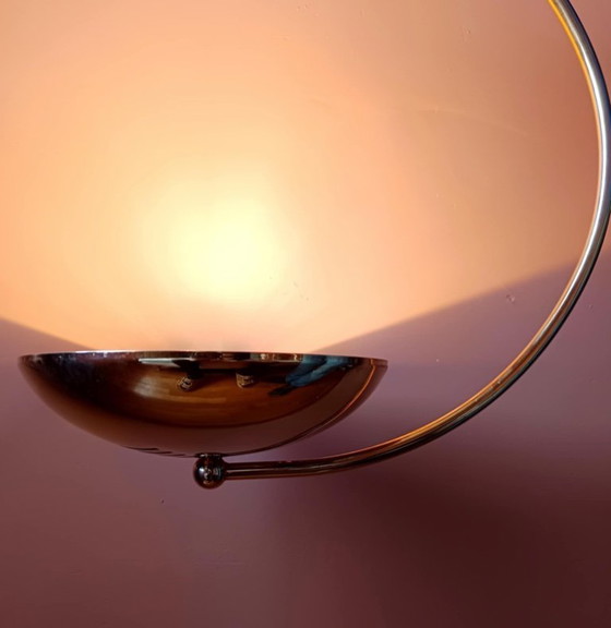 Image 1 of Vintage gouden metalen boog hanglamp, jaren 80