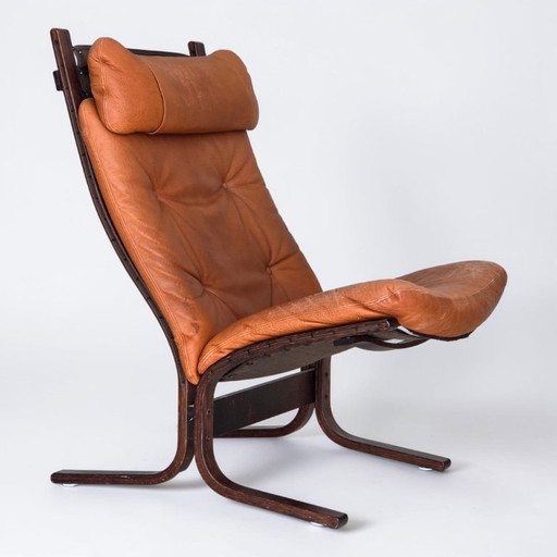 Années 1970, design norvégien d'Ingmar Relling, fauteuil lounge, modèle « Siesta ».