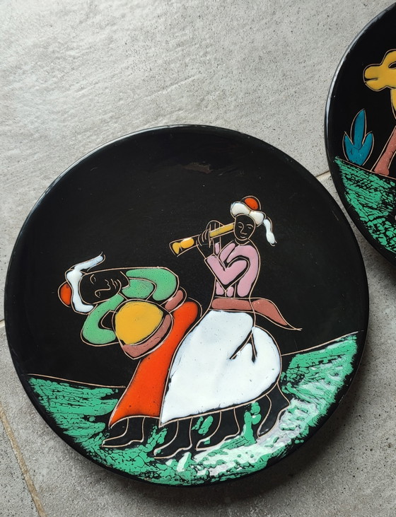 Image 1 of Pair of vintage Nabeul wall plates (1950s/60s)