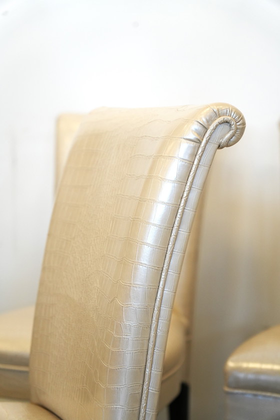 Image 1 of 4er-Set Transoceanic Kunstleder-Esszimmerstühle - Moderne Eleganz trifft auf dauerhaften Komfort