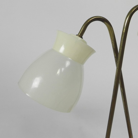 Image 1 of Table lamp with 2 plastic shades on marble base, 1950s