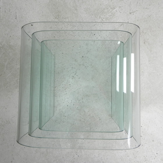 Image 1 of Ensemble de 3 tables en verre par Angelo Cortesi pour Fiam