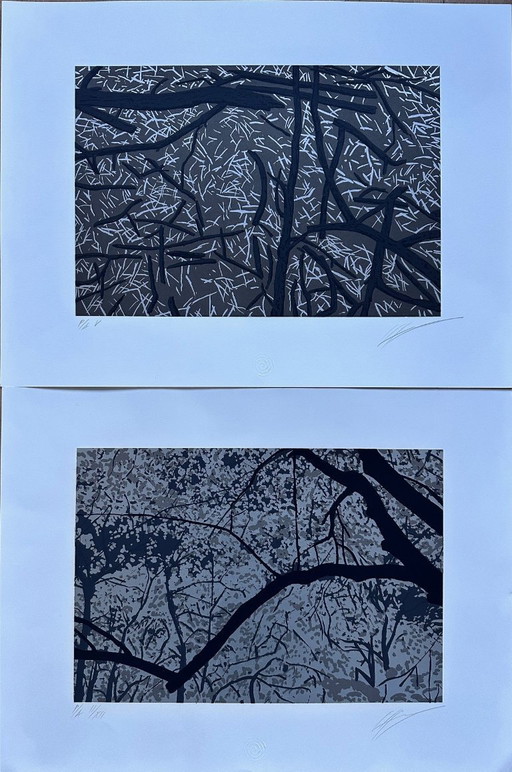 Jan Hendrix zeefdruk bomen ( 2 stuks )