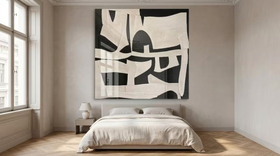 Minimalisme - Exclusief Wabi Sabi Abstract Zwart-wit op 5 mm acrylglas 95 cm x 95 cm – Giclée Prints (photo 3 of 4)