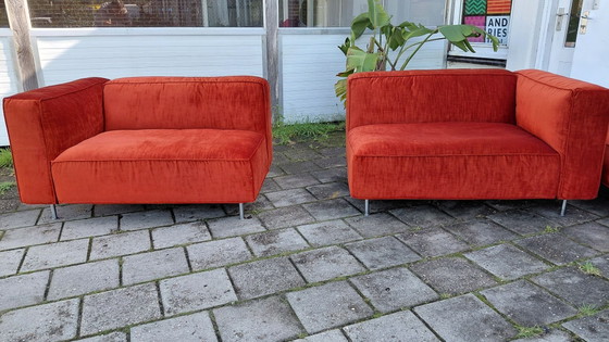 Gelderland 6400 + pouf | Ristrutturato | Velluto marrone ruggine – Divani 3 posti, Tessile (photo 13 of 15)