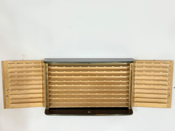 Image 1 of Beautiful vintage Pelikan wall cabinet, wall cupboard, hanging display cabinet, mid-century modern