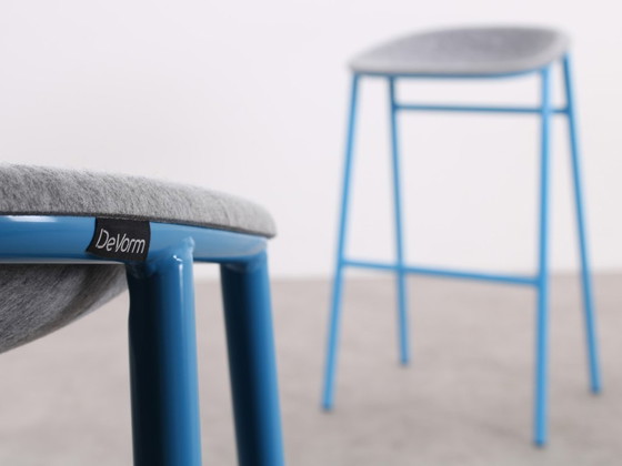 Image 1 of 6x tabouret de bar De Vorm LJ3 bleu/gris