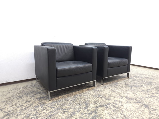 Image 1 of Poltrona Walter Knoll Foster 500 Set di 2 poltrone in pelle Sedie da ufficio
