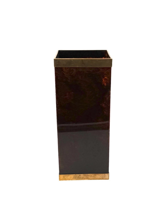 Image 1 of Mid-century brass and bakelite umbrella stand, France 1960s