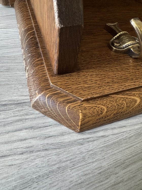 Image 1 of Appendiabiti vintage in legno massello di metà secolo, 97 cm / 5 grucce