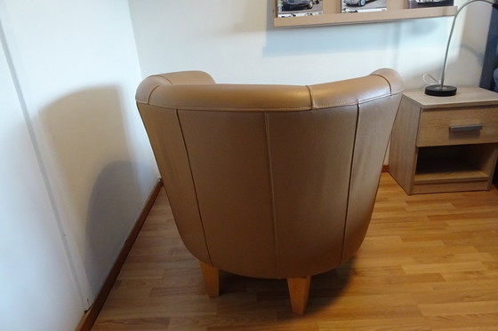 Image 1 of Fraaie Clubfauteuil in kwaliteits leer - mokka