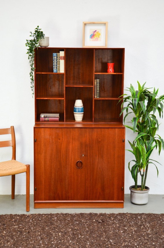 Image 1 of Midcentury Designer Cabinet Hvidt & Mølgaard Highboard Teak Sideboard Vintage 60s