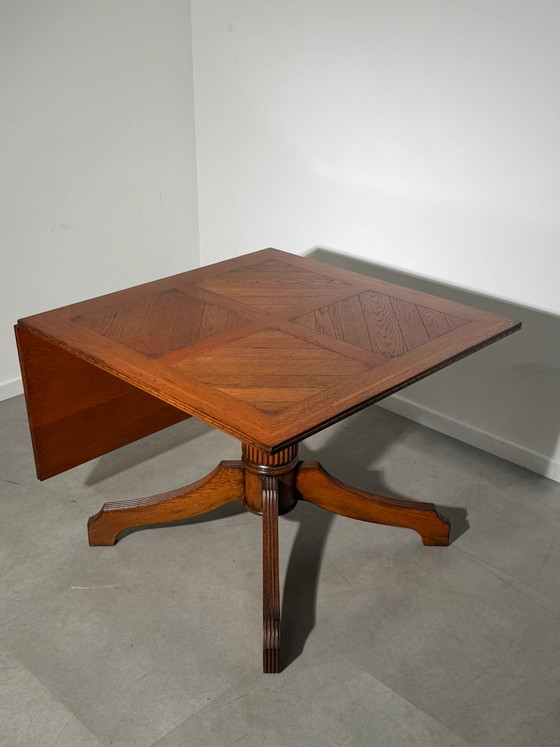 Image 1 of Antique Oak Dining Table with Extendable Leaf