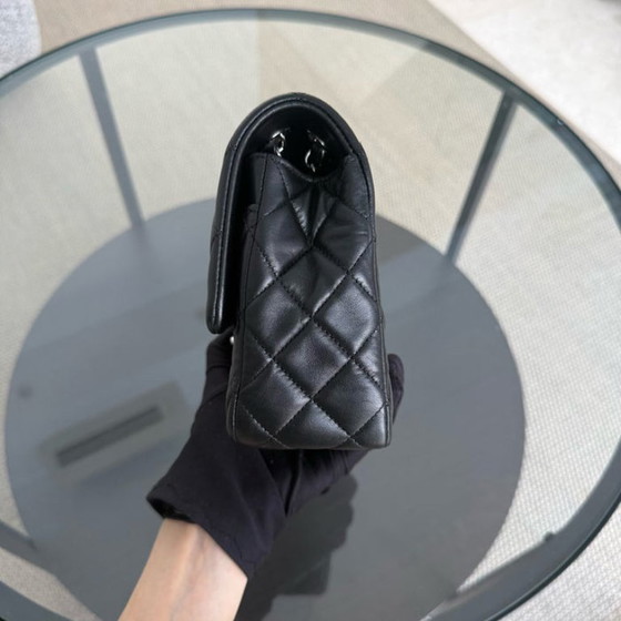 Image 1 of Chanel Classic Flap Medium - Special Valentine Edition 25CM Quilted Lambskin Black Silver Hardware Series 19